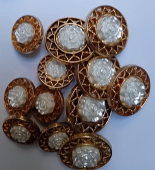 Lote Botones Joya Vintage Oro y Multicolor
