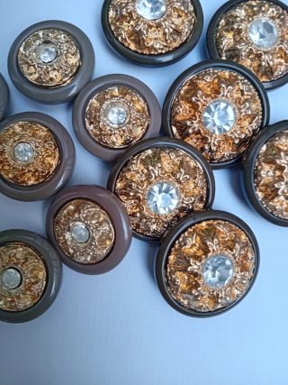 Lote Botones Joya Vintage Oro y Multicolor