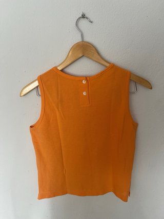 Lacoste Sleeveless Pique Top Orange Size 38 S