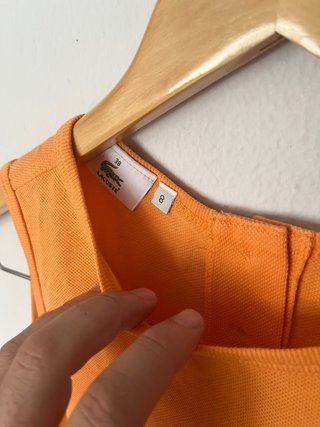 Lacoste Sleeveless Pique Top Orange Size 38 S
