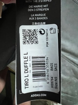 Bolsa Deporte Adidas Grande Negra
