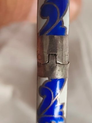 Brazalete vintage plata esmaltado azul