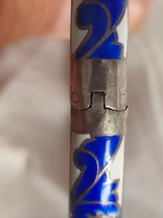 Brazalete vintage plata esmaltado azul
