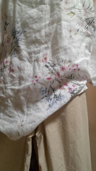 Completo Pantaloni Cotone + Blusa Lino