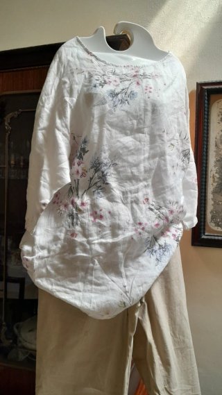 Completo Pantaloni Cotone + Blusa Lino