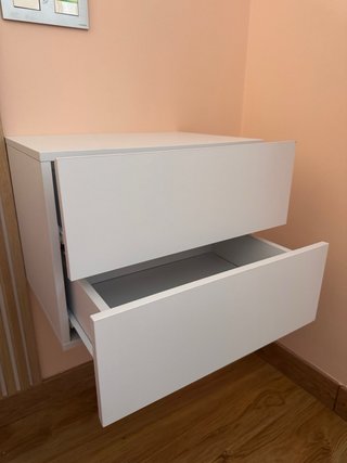 2 Mesitas de noche blanca colgante