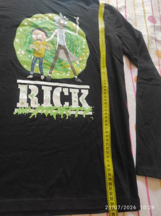 Camiseta Rick y Morty Negra Talla XS