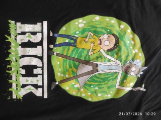 Camiseta Rick y Morty Negra Talla XS