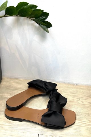 Sandalias Rinascimento Mujer Negro Lazo
