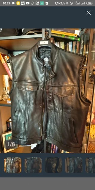 Chaleco de cuero negro Talla M