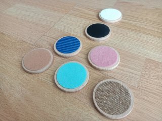 Piezas sensoriales de madera con texturas