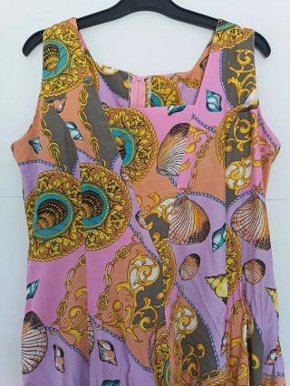 Vestido vintage estampado conchas L-XL