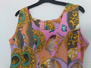 Vestido vintage estampado conchas L-XL