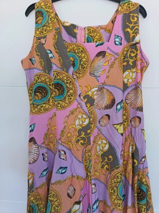 Vestido vintage estampado conchas L-XL