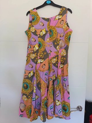Vestido vintage estampado conchas L-XL
