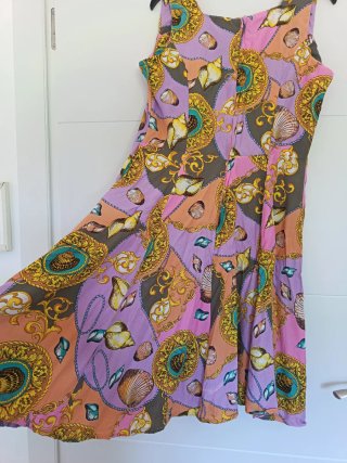 Vestido vintage estampado conchas L-XL