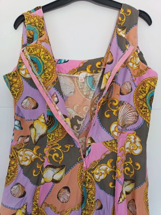Vestido vintage estampado conchas L-XL