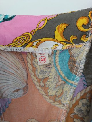 Vestido vintage estampado conchas L-XL