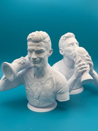 Busto 3D Messi CR7 - 18cm