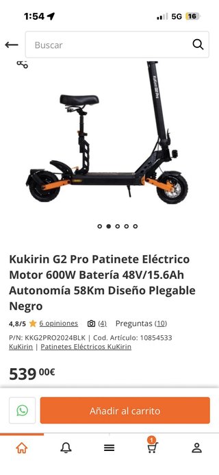 Kukirin G2 Pro Patinete Eléctrico