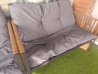 Conjunto muebles de jardín marrón y gris