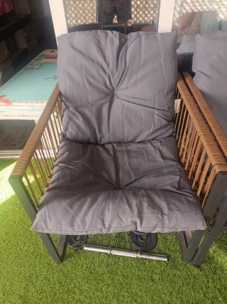 Conjunto muebles de jardín marrón y gris