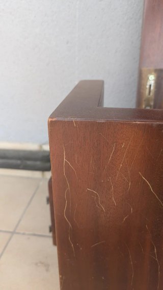 Estructura Cama Madera Maciza Caoba/Nogal