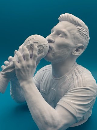 Busto 3D lionel Messi Mondiale 25cm argentina fifa