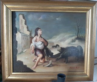 El hijo pródigo. Óleo sobre tabla 30x25