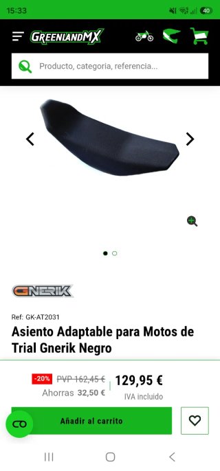 Asiento Moto Trial Negro