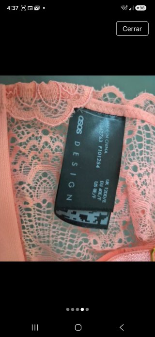 Sujetador encaje rosa talla 90E nuevo