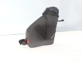 Bolsa sillín bicicleta bidón negra
