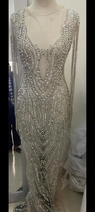 Patrón Pedrería Plata y Blanco
