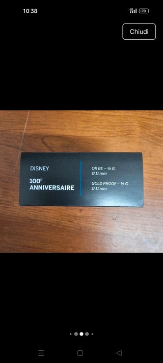 Moneta Disney 100° Anniversario Monnaie de Paris