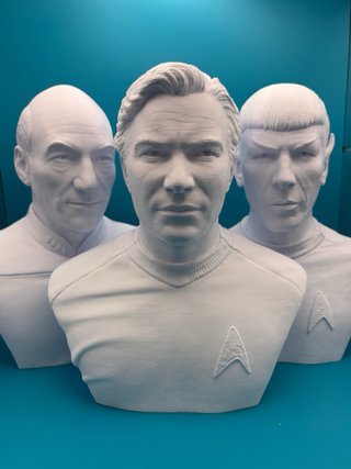 Set Star Trek Spock Kirk Busto Plastica 25cm