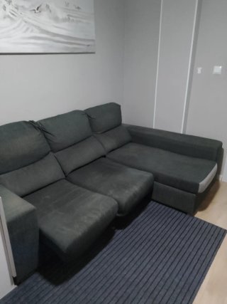Sofá modular gris de tela