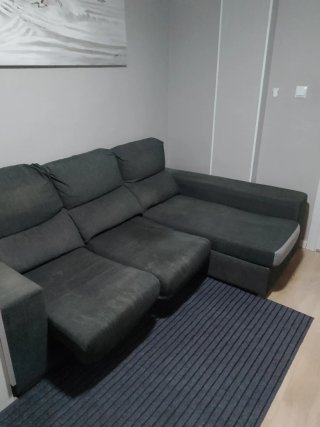 Sofá modular gris de tela
