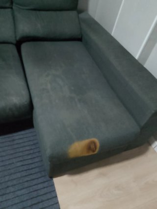 Sofá modular gris de tela