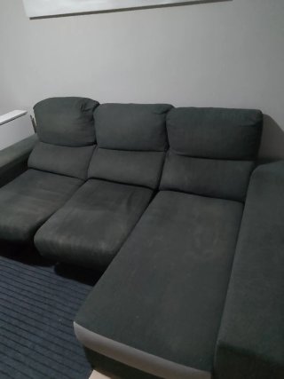 Sofá modular gris de tela