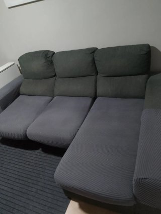 Sofá modular gris de tela
