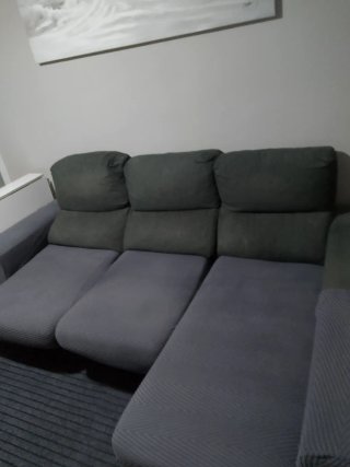 Sofá modular gris de tela