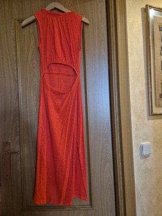 Vestido Desigual Rojo Largo