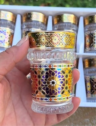 Bicchiere Tè Marocchino Oro Multicolor 12 pz