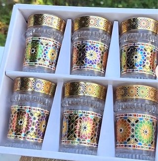 Bicchiere Tè Marocchino Oro Multicolor 12 pz