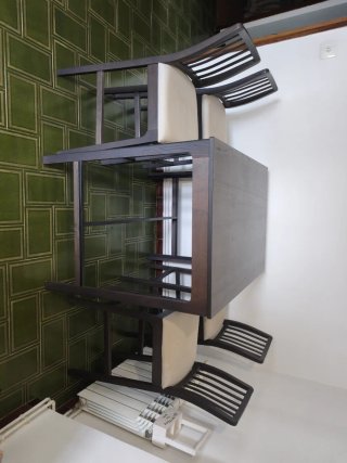 Mesa alta de madera Ikea + 4 sillas