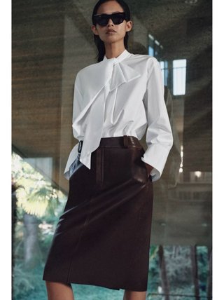 Falda midi piel