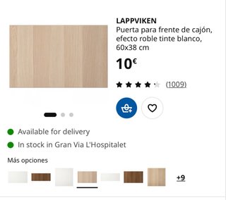 4 Frentes Cajón LAPPVIKEN Roble Blanco IKEA