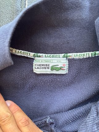 Jersey Lacoste Vintage Azul Manga Larga