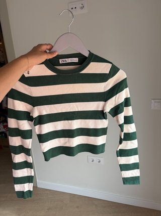 Jersey Zara rayas verde y blanco