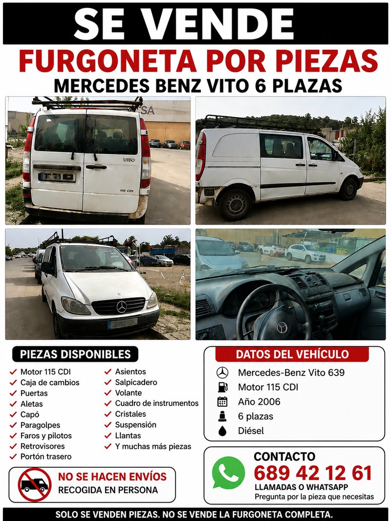 Mercedes-Benz Vito 639 115 CDI (2006) – Despiece - foto 1